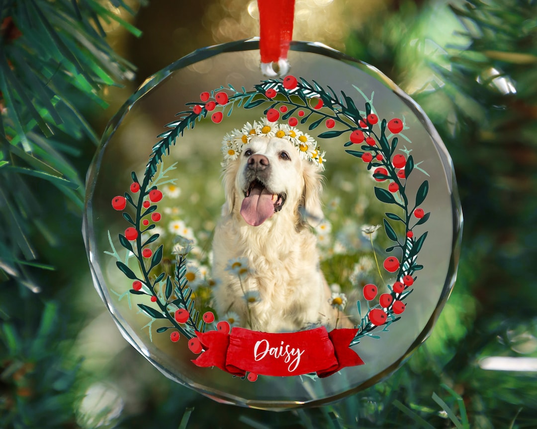 Personalized Pet Ornament, Custom Dog Christmas Ornament, Pet Memorial