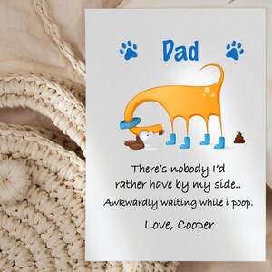 Dog Dad Card, Happy Fathers Day Card From the Dog, Funny Gift From Dog ...