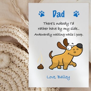 Dog Dad Card, Funny Gift From Dog, Happy Fathers Day Card From the Dog ...