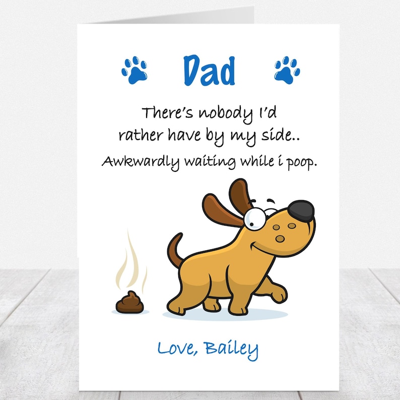 Dog Dad Card Funny Gift From Dog Happy Fathers Day Card From - Etsy
