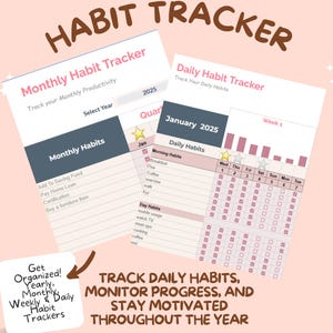 Habit Tracker Spreadsheet G Sheets Template Daily Habit Planner Goal Tracker Weekly Habit Goal Planner Monthly Habit Routine