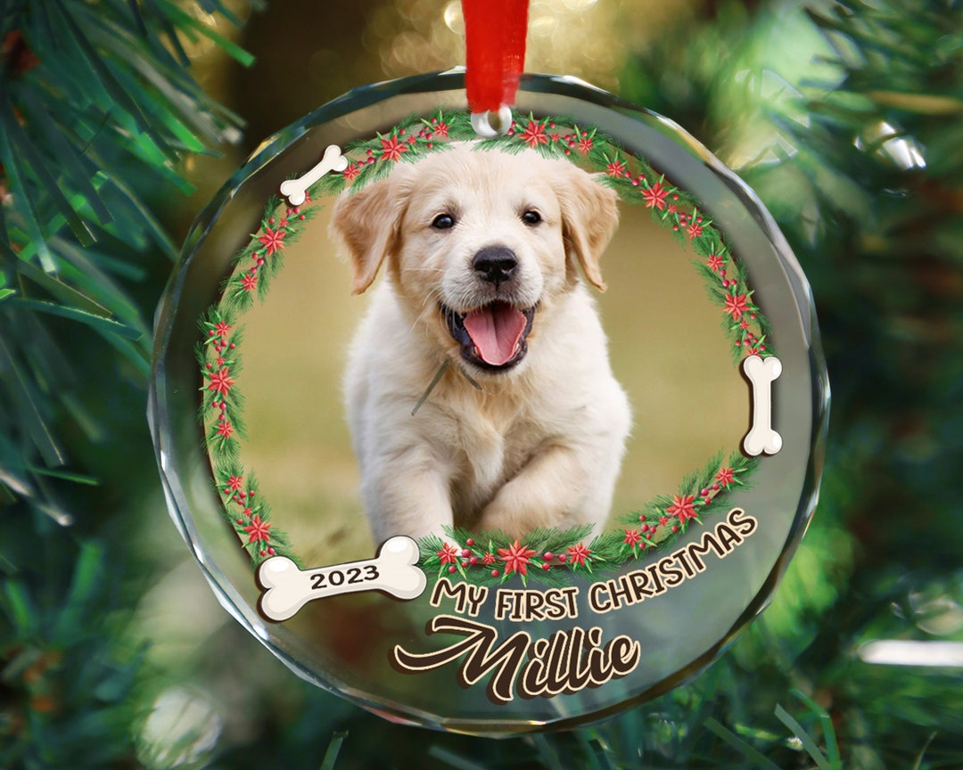 Custom Puppies First Christmas Ornament Dog Picture Ornament Etsy