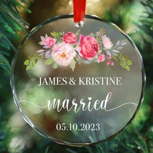 Mr and Mrs Christmas Ornament - First Christmas Married Ornament - Our First Christmas Married as Mr and Mrs Ornament - Personalized