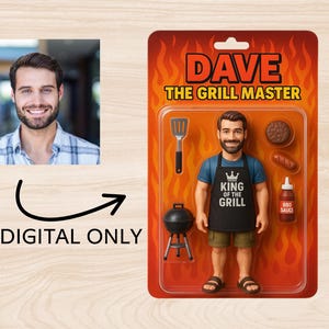 Custom Figure Action Gift Kit, Action Figure Custom, Custom Toy Box Portrait, Digital Art Download, Funny Gift for Him Father&#39;s Day, Dad