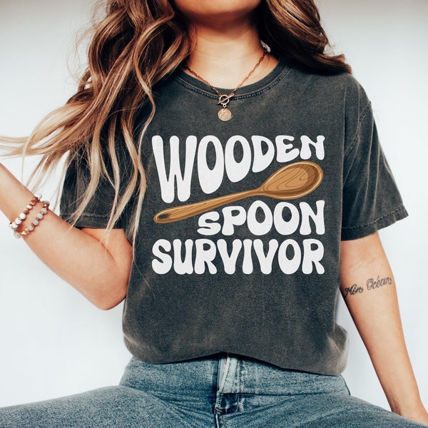 Wooden Spoon Survivor Mens Tshirt, Funny Shirts, Funny Italian Shirt, Gift for Him, Humor Shirt, Sarcasm Shirt, Expression Tee, Birthday Tee