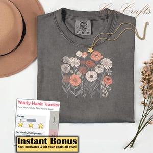 Comfort Colors Vintage Pressed Flowers Shirt Botanical Floral Tshirt Boho Cottagecore Tee Wildflowers Floral T Shirt Gift for Gardener