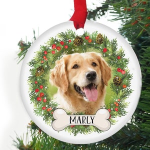 Personalized Pet Ornament, Custom Dog Christmas Ornament, Pet Memorial Ornament, Cat Christmas Photo Ornament, Pet Portrait Name Gift