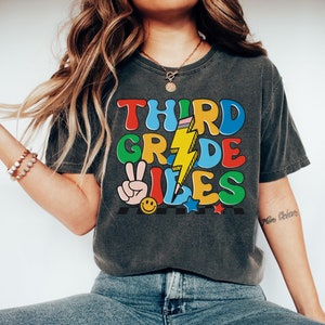 Retro Teacher Shirts, Third GradeVibes, Back to School Teacher Shirt, First Day of School Shirt for Teachers, Back to School Shirt Teacher