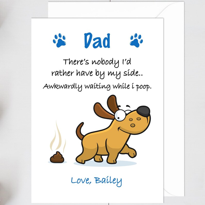 Dog Dad Card Funny Gift From Dog Happy Fathers Day Card From - Etsy