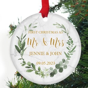 First Christmas Married Ornament - Mr and Mrs Christmas Ornament - Our First Christmas Married as Mr and Mrs Ornament - Personalized
