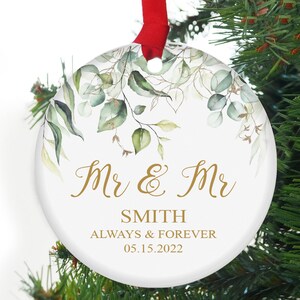 Mr and Mrs Christmas Ornament - First Christmas Married Ornament - Our First Christmas Married as Mr and Mrs Ornament - Personalized