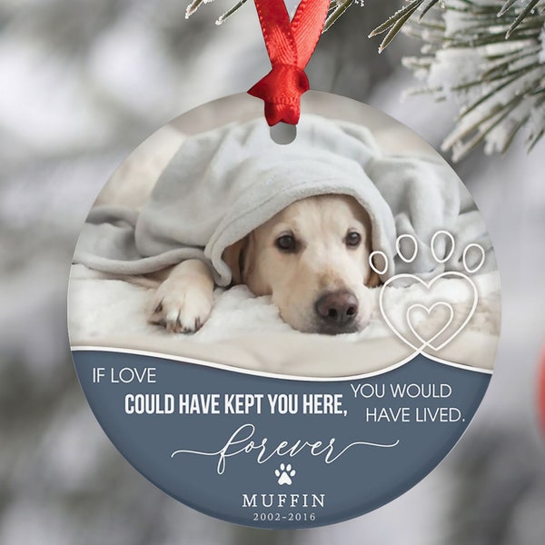 Personalized Dog Memorial Ornament With Photo, Pet Memorial Gifts, Pet Memorial, Dog Loss Keepsake, Dog Memorial Gifts, Christmas Decor