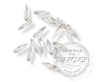 Swarovski 2304 Crystal Raindrop Pendants: Faceted Clear Jewelry Design (4pcs)