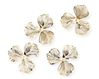 Flower Shaped Filigree Connector Pendant Charm Gold and Rose Gold 6PCS