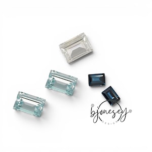 Swarovski 4527 Stepcut Baguette Fancy Stone - Lt Azore, Clear, Montana Blue 14x10mm, 18x13mm 2PCS