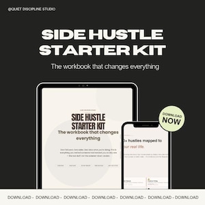 Side Hustle Starter Kit — Free Preview Workbook PDF | Side Hustle Planner | Digital Download | Beginner Side Hustle Guide