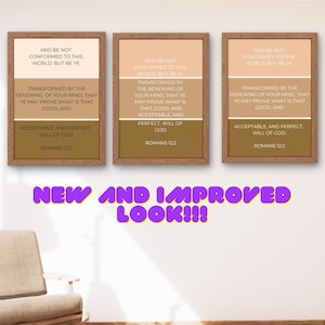Romans 12:2, And Be Not Conformed To This World..., Bible Verse Wall Art, Romans Desktop Art, Canvas, Print
