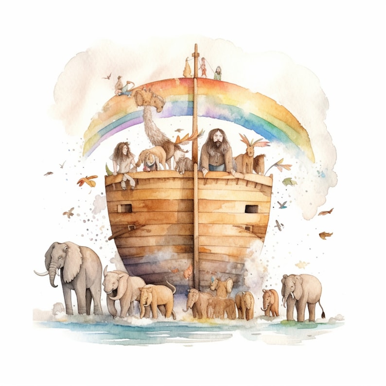 Bibel Geschichte Arche Noah Aquarell Clipart 18 pc Christian - Etsy.de
