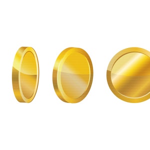 GOLD COIN with Different Angles png jpg, clipart coin, clipart money, gold