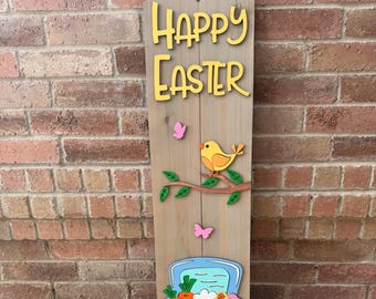 Easter Bunny Farm Truck Sign - Handmade Spring Decor for Your Porch. Joyfully Holiday Gift.