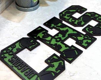 Custom 3D Stadium Letters & Numbers: Sports Team Wood Wall Decor