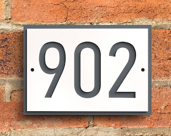 Anthracite grey house numbers, Custom address number street name horizontal plaque