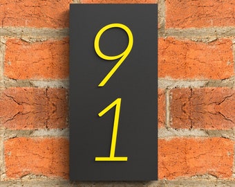 Numéros de maison modernes, signe de numéro d'adresse verticale, cadeau de réchauffement de maison personnalisé, cadeau de mariage, numéros de maison blanche