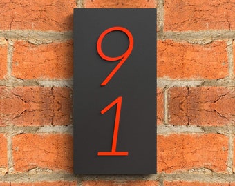 Custom vertical house numbers, vertical address number plaque, Custom House Warming Gift, Wedding Gift, red house numbers