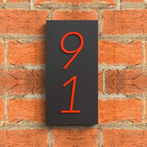 Custom large house numbers, vertical address number plaque, Custom House Warming Gift, Wedding Gift, Red house numbers image 2