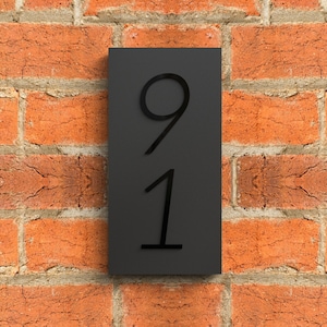 Vertical modern house numbers, Custom address number sign, House Warming Gift, Wedding Gift