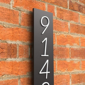 Modern house numbers, Vertical Custom address number sign, House Warming Gift, Wedding Gift, White house numbers