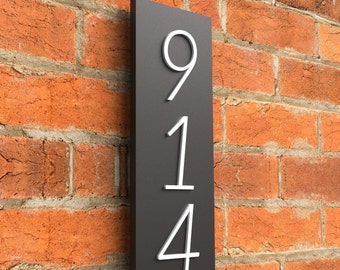 Modern house numbers, Vertical Custom address number sign, House Warming Gift, Wedding Gift, White house numbers