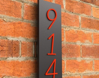 Custom large house numbers, vertical address number plaque, Custom House Warming Gift, Wedding Gift, Red house numbers