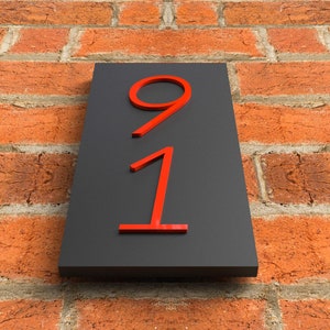 Custom large house numbers, vertical address number plaque, Custom House Warming Gift, Wedding Gift, Red house numbers image 5