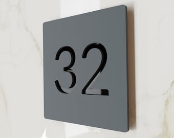 Anthracite Grey number plaque. Exam room numbers. Door number sign. Apartment number. Hotel room numbers.