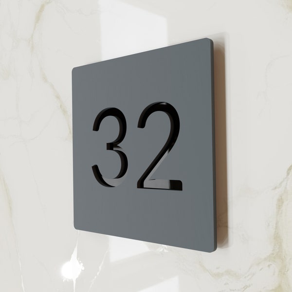 Anthracite Grey number plaque. Exam room numbers. Door number sign. Apartment number. Hotel room numbers.