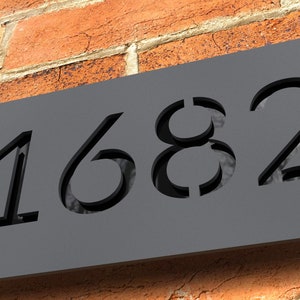 Modern floating door numbers, Custom house numbers, House numbers sign - Hollow Design