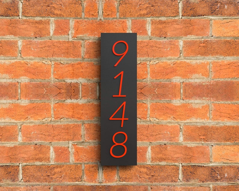 Custom large house numbers, vertical address number plaque, Custom House Warming Gift, Wedding Gift, Red house numbers image 3