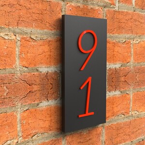 Custom large house numbers, vertical address number plaque, Custom House Warming Gift, Wedding Gift, Red house numbers image 4