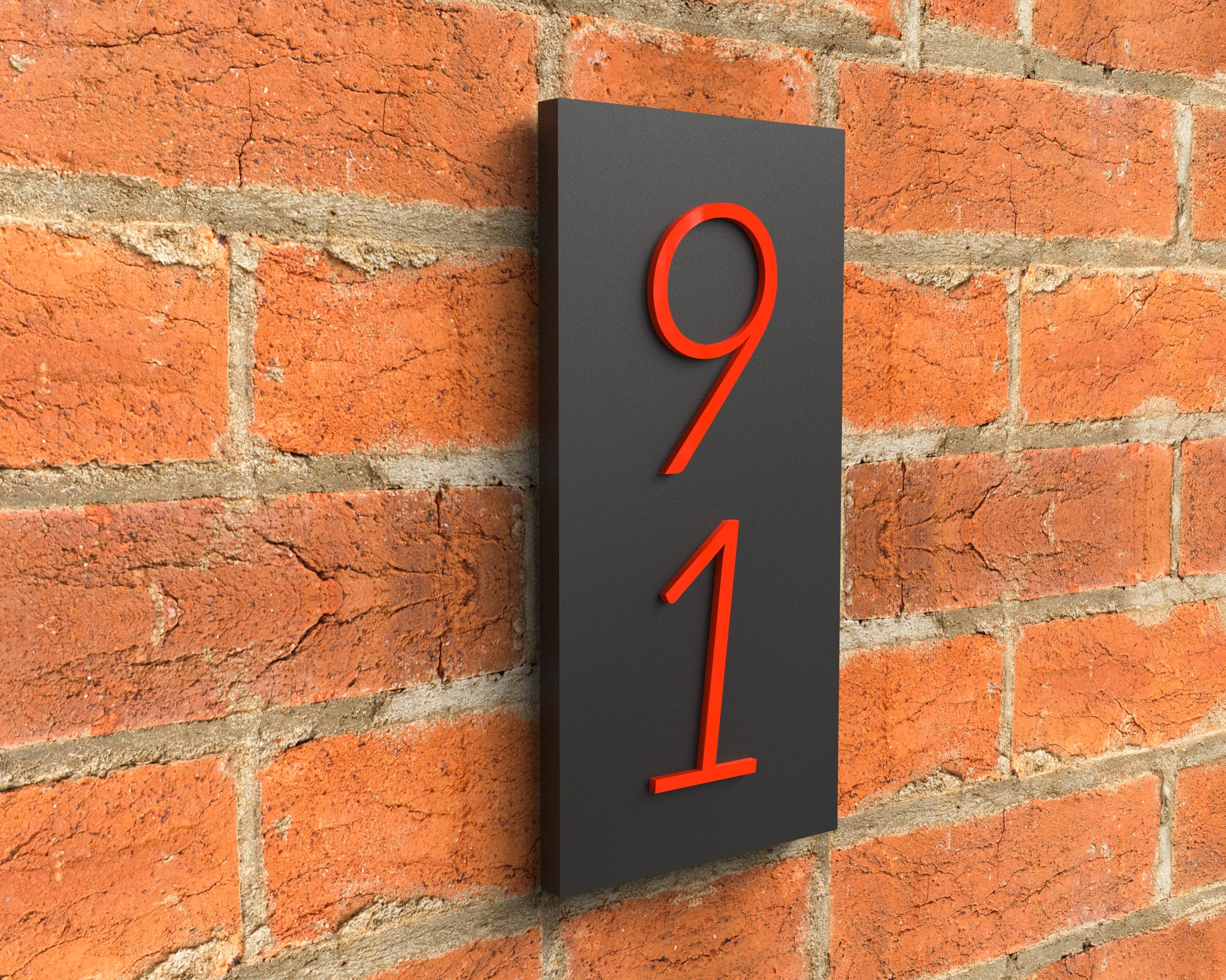 Custom Vertical House Numbers Vertical Address Number Plaque Etsy