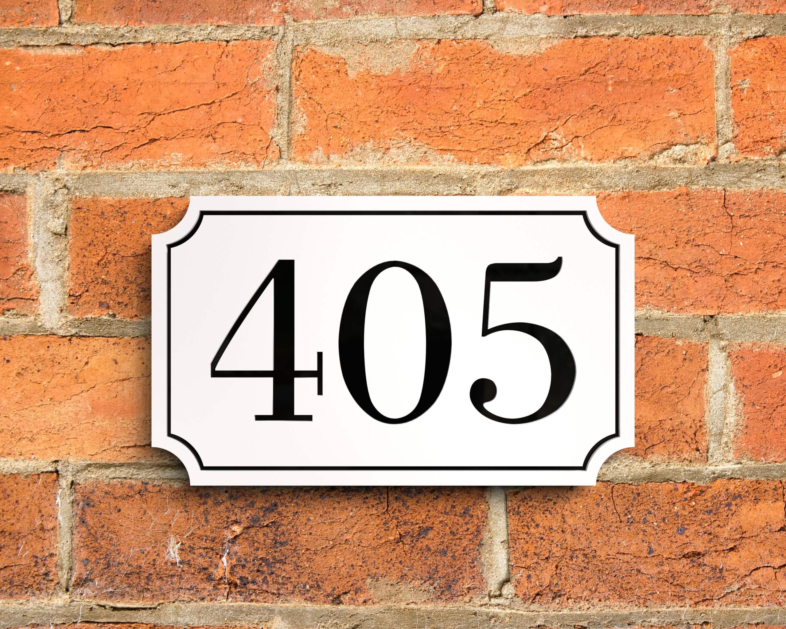 Letrero Número De Casa Placa De Dirección Acrílica Personalizada, Letrero De Dirección Personalizado Para Casa, Letrero De Número De Casa De 3 X 12 Pulgadas Con Placa Base Blanca Y Tornillo Para