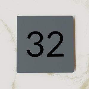 Anthracite Grey number plaque. Exam room numbers. Door number sign. Apartment number. Hotel room numbers. image 3