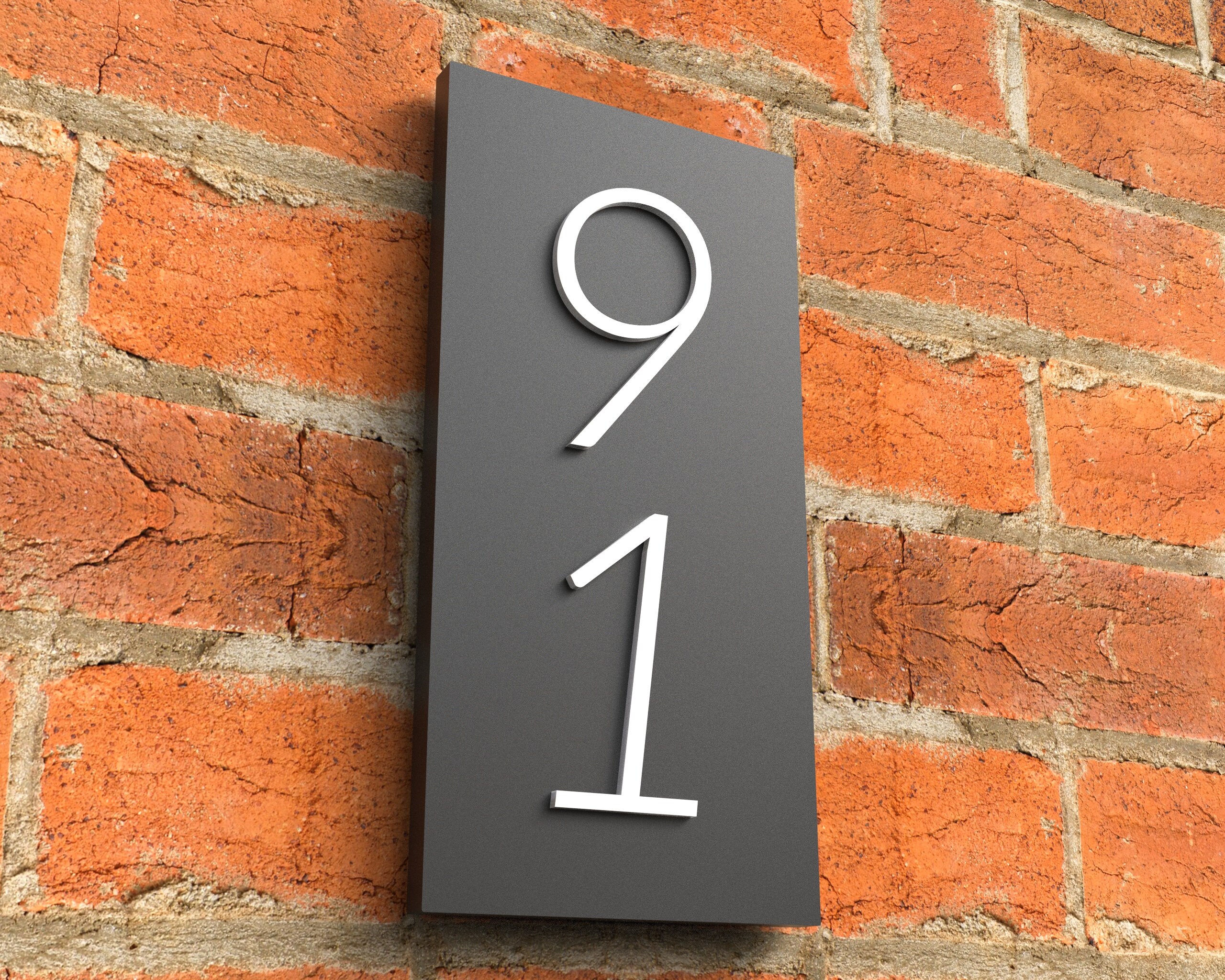 Modern House Numbers Vertical Custom Address Number Sign - Etsy UK