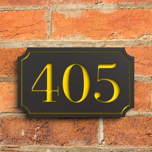 Modern House Numbers, Custom Address Sign Horizontal Plaque, Modern Floating Door Numbers - Hollow Design