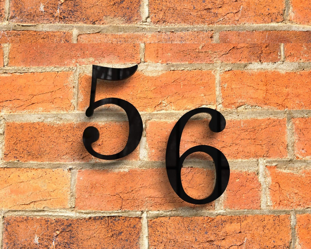 12 Inch Modern House Numbers and Letters, Custom Midcentury Modern