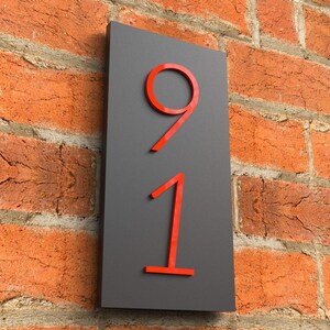 Custom large house numbers, vertical address number plaque, Custom House Warming Gift, Wedding Gift, Red house numbers image 6