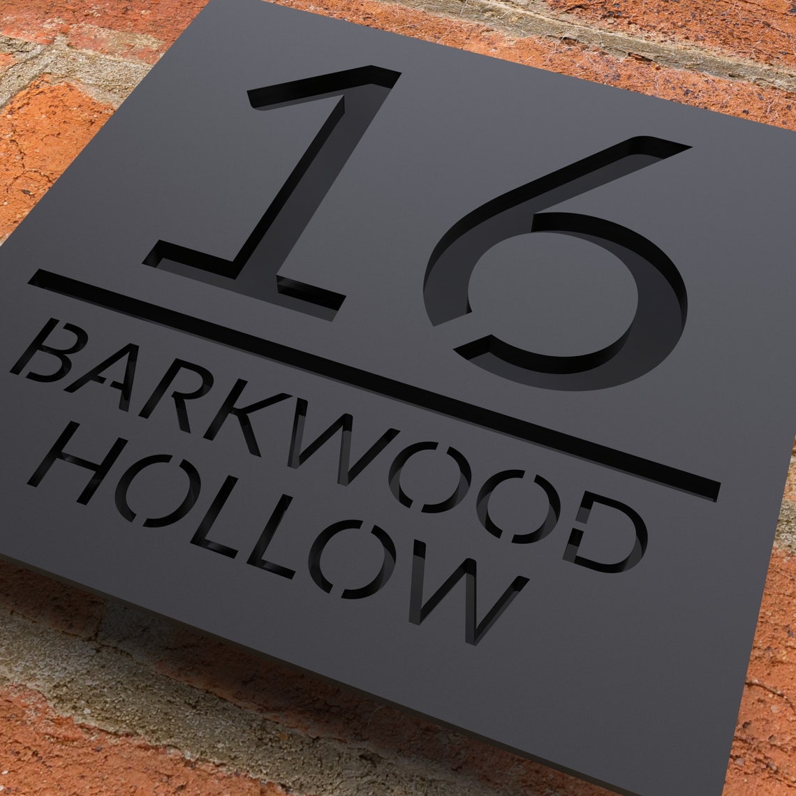 Modern Black House Number Sign Custom Matt Acrylic House Etsy