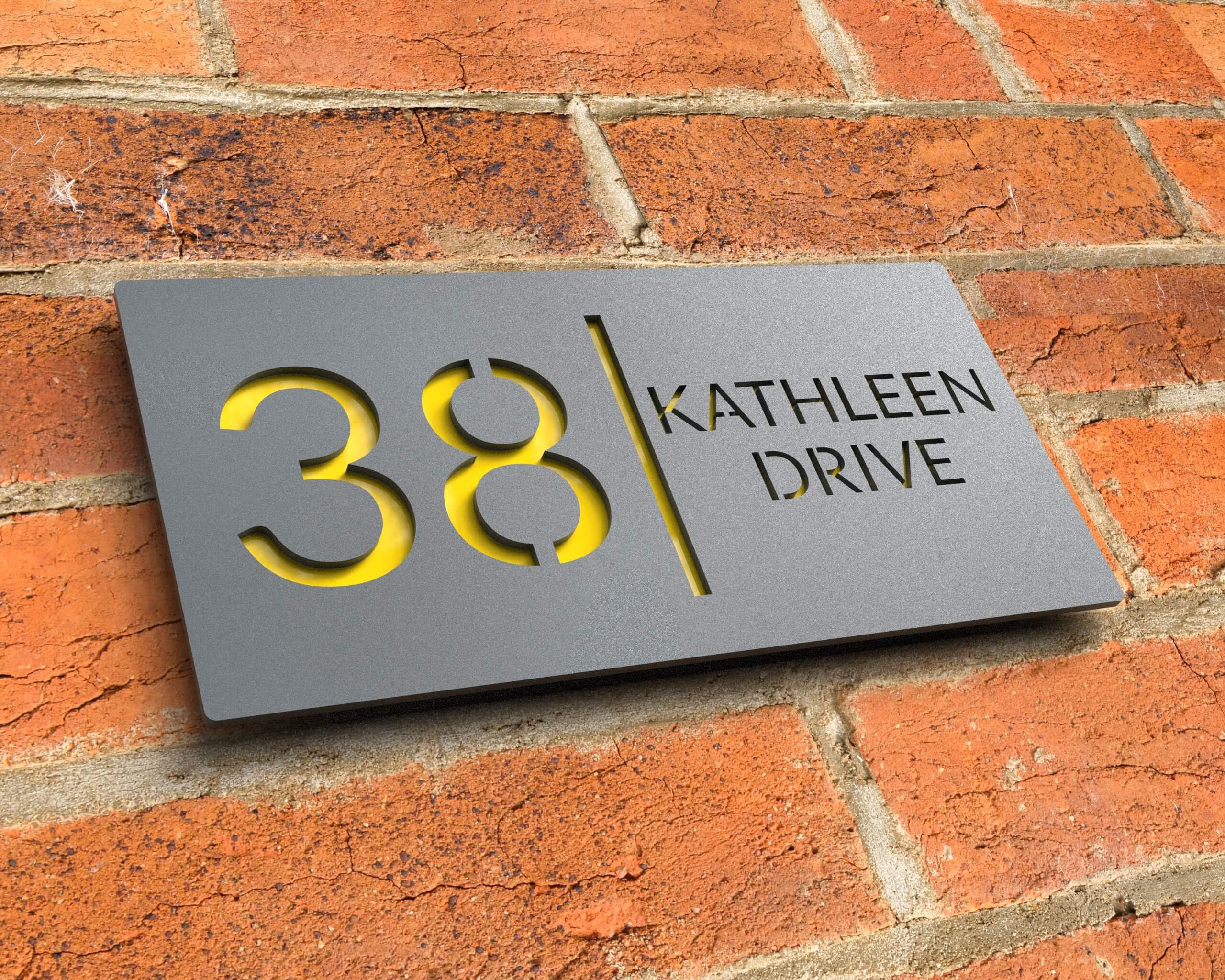 Floating Sign Custom Modern Floating House Number Sign, Custom Matt Anthracite Grey Acrylic ...