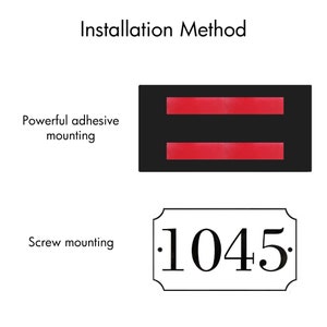 Numéros de porte flottants modernes, numéros de maison personnalisés, panneau de numéro de maison noir mat et rouge brillant Design creux image 5