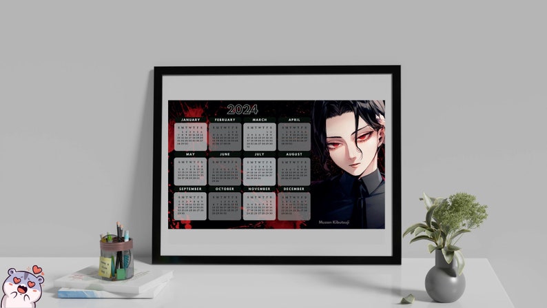 Instant Download Printable 2024 Annual Calendar Nezuko Etsy Australia